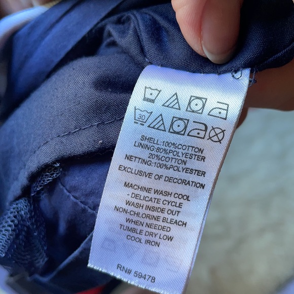 Navy Dress Keyhole Back Free Bow Sz 6X - Picture 10 of 11